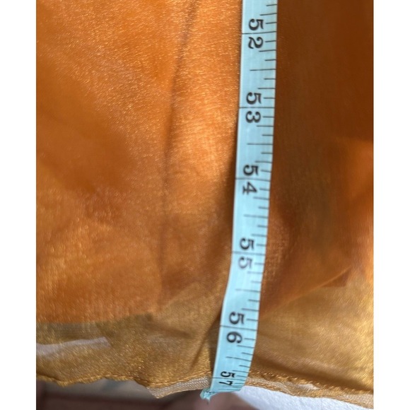 Vintage Homemade Crushed Gold Velvet Hostess Dress 50s 60s Sheer organza? Maxi - Picture 6 of 9